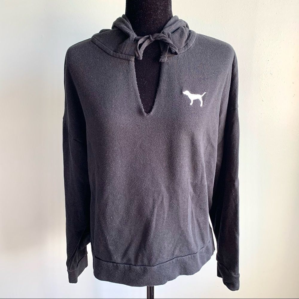 PINK Victoria’s Secret Women’s Pullover Hoodie Black Small